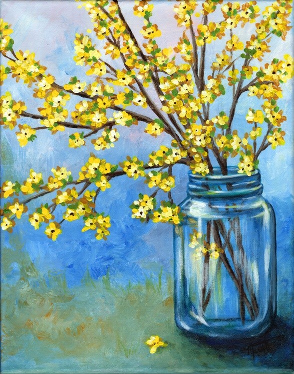 yellow flower jar