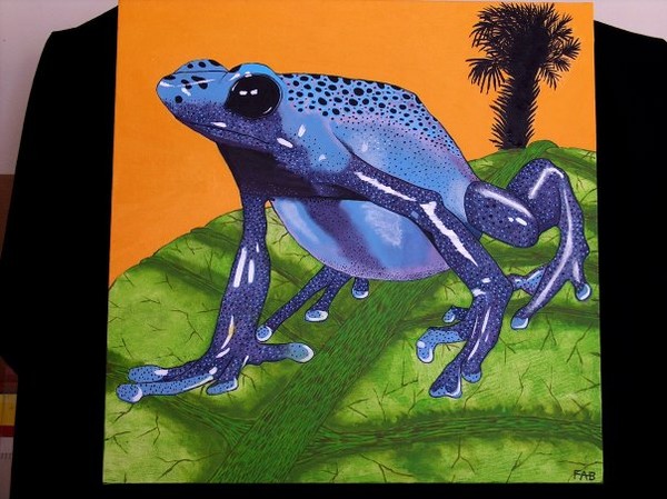 blue poison dart with cabage palm