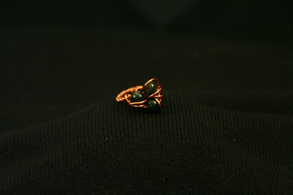 Moss Agate and copper ring