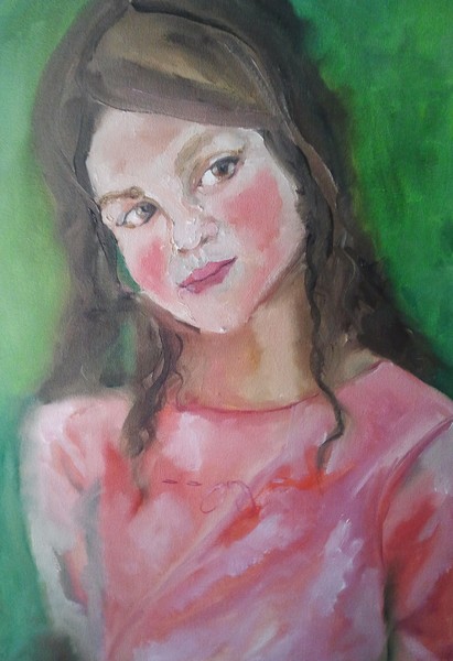 Original Art oil painting girl portrait 