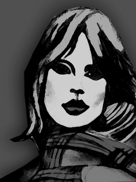 Blonde Girl Black And White