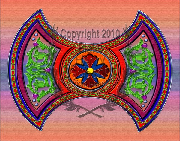 Axe Shape Floral Abstract Design x copy