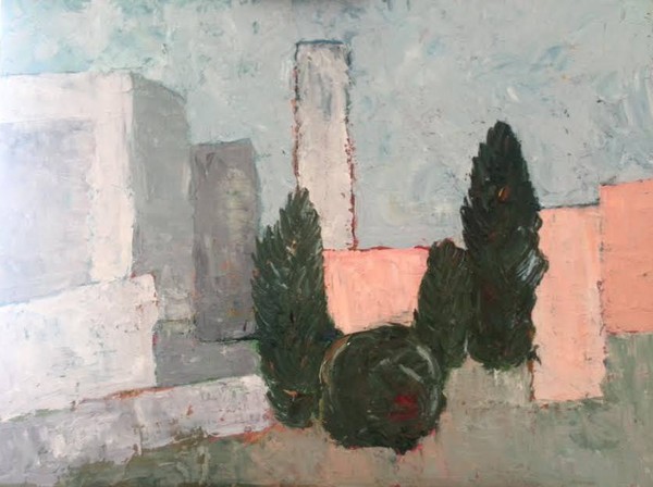 Buildings in fog