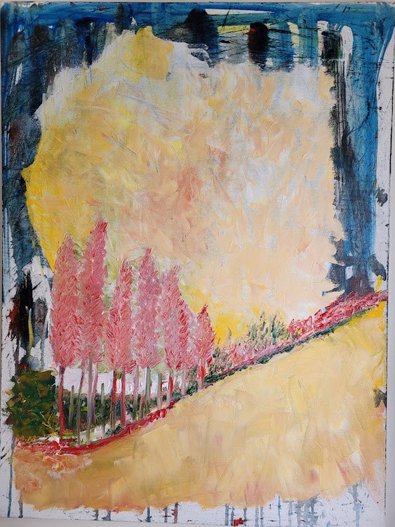 Trees inspired by Peter Doig, January 2023