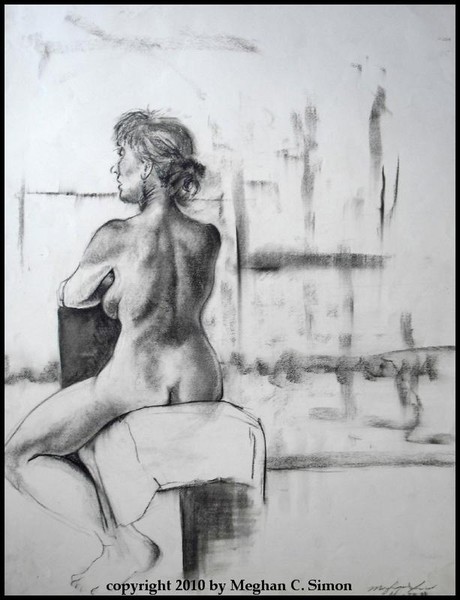 Original Nude Charcoal Drawing - Cindy