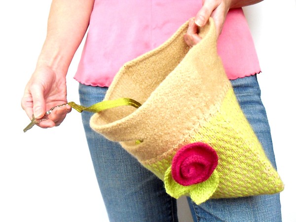 rita hand knit and felted bag by karinsf