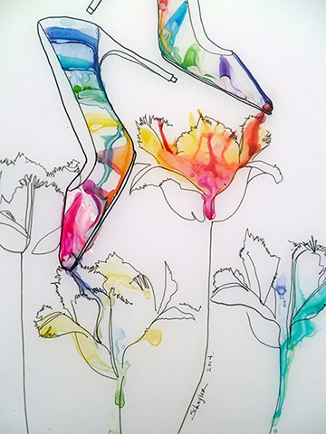 Color infused tulips + shoes