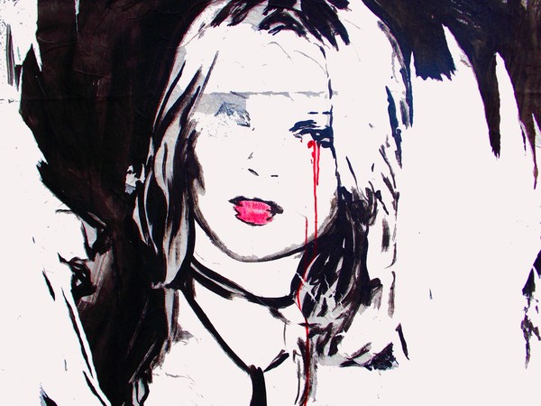 bleeding woman mural
