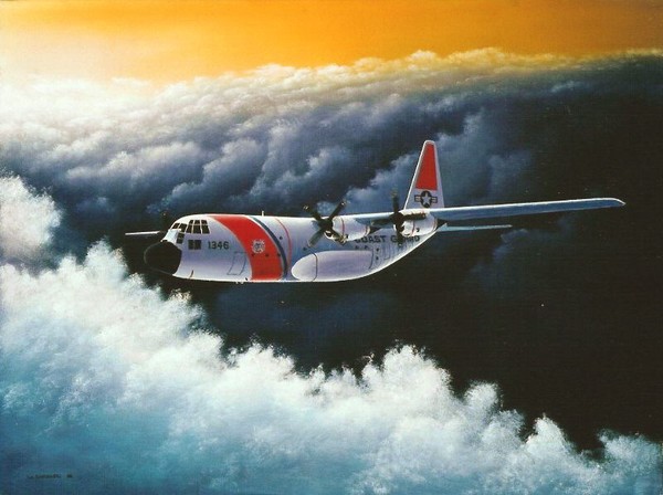 Coast Guard C-130 Leaving the Storm