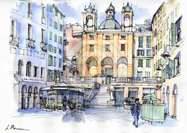 Piazza Banchi a Genova