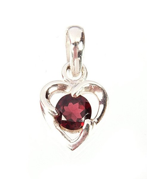Heart Shape Garnet Pendant