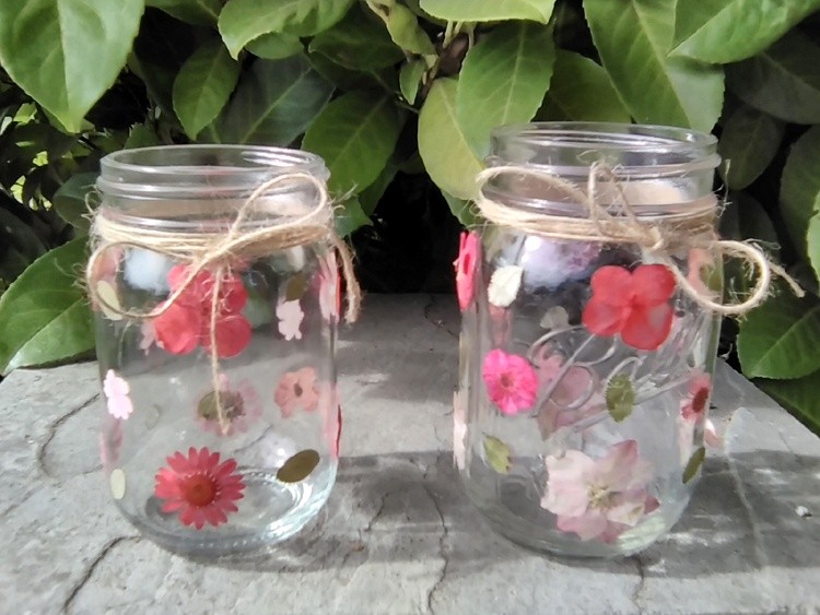 Floral Mason Jars Photograph