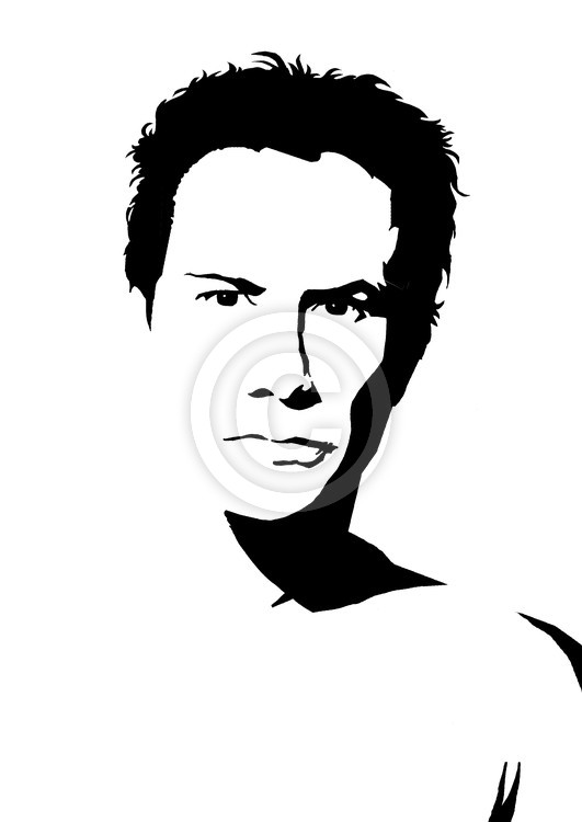 Keanu Reeves B&W Illustration
