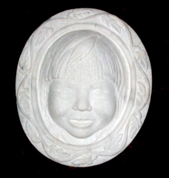 The Sweet Face - Portrait in White Marble Stone
