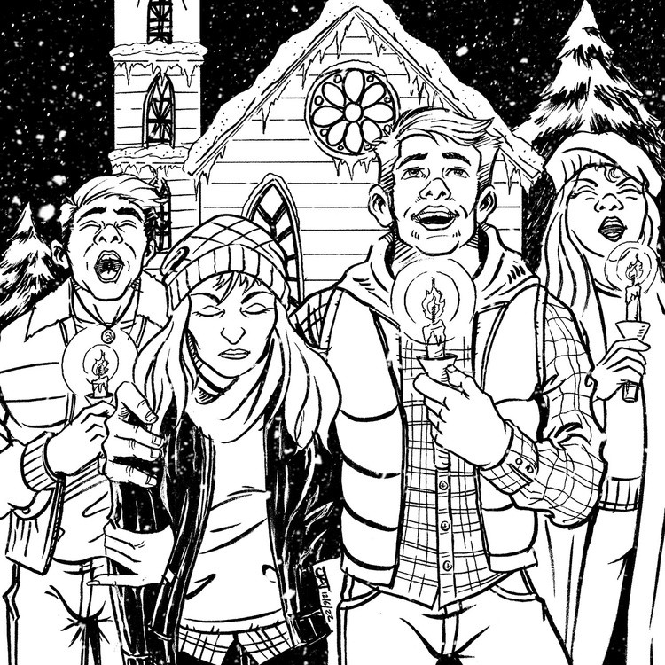 Singing at the ol' church