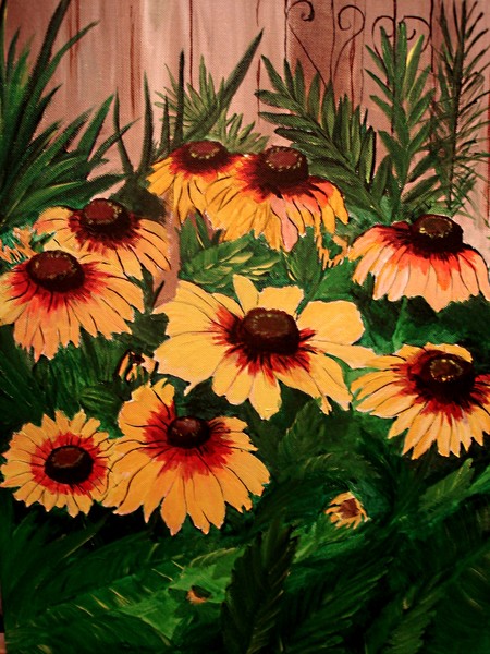 flowers by the fence 