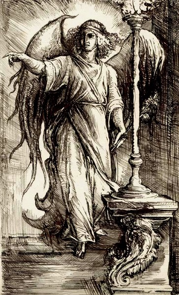 Archangel drawing on paper