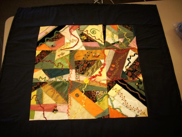 Autumn Crazy Quilt Wall Hanging OOAK