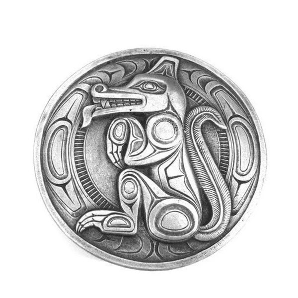Wolf Power HAIDA Spirit Belt Buckle West Coast Native AnitaAvantGardArt ETSY USA 