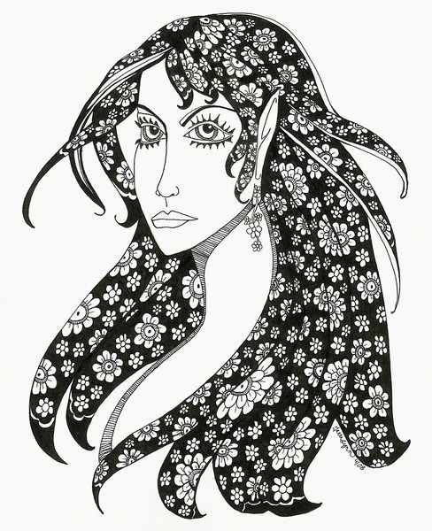 flowers in her hair