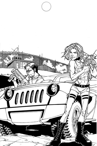 Morgan McFee and the End of Tomorrow page1 inks