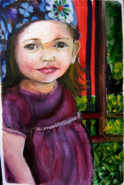 a portrait and the red door