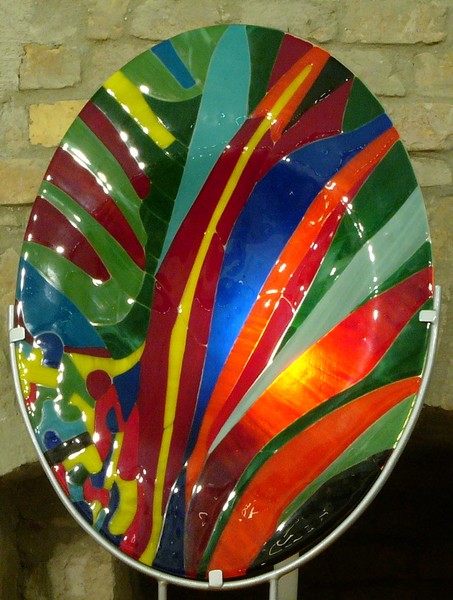 Big oval fusingglass bowl