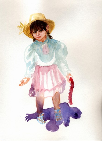 Livia in a straw hat