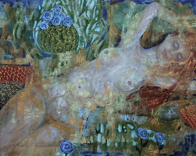 She and blue cammelias