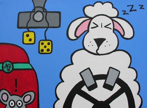 A Sheep at the Wheel