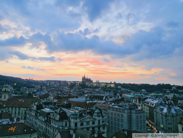 Prague in the dusk