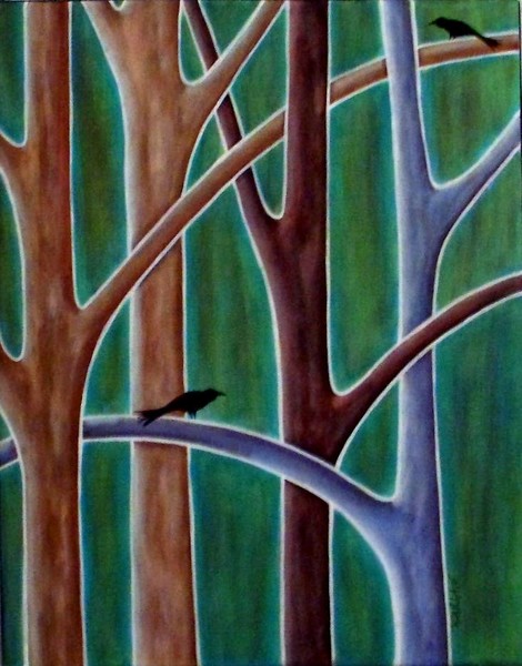Two Birds And Four Trees