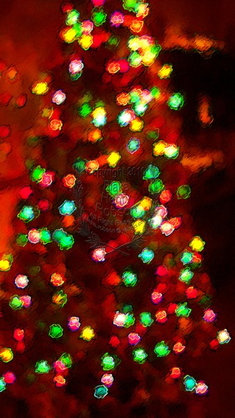 Christmas tree, ornaments, tinsel & colorful light