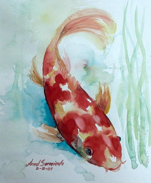 ORIGINAL WATERCOLOR KOI 10