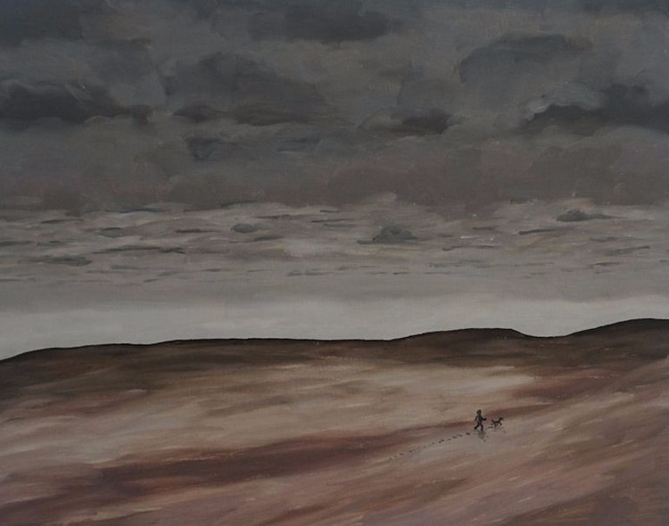 A man walking his dog