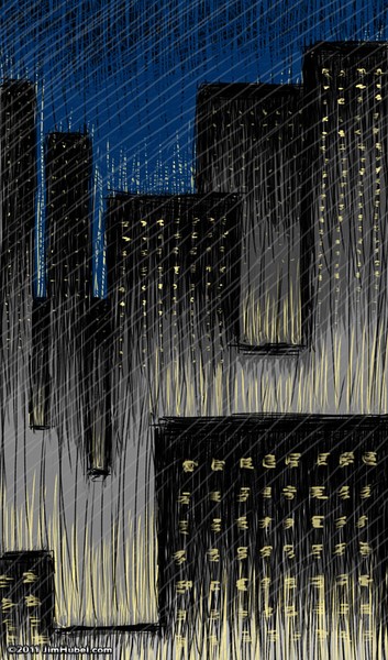 Rainy City at Night