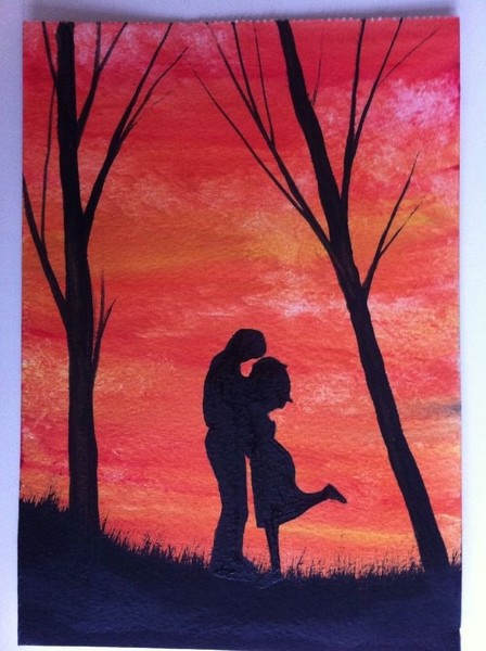 lovers embrace