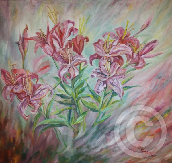 flowers in fire