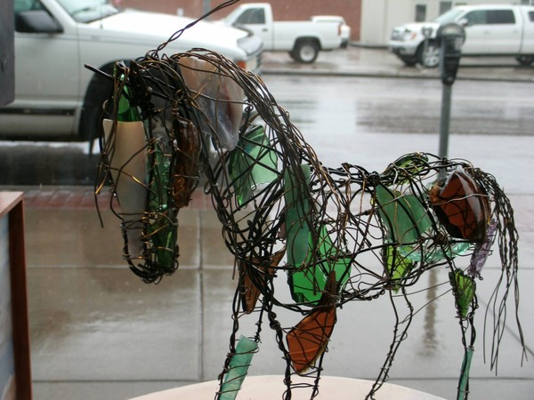 Dawn, Wire and glass sculpture