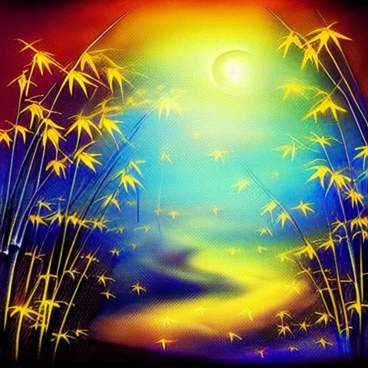 Bamboo in moonlight