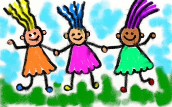 Little Girls Holding Hands