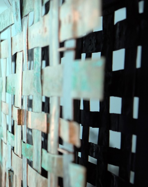 Copper Weave Metal Wall Art Panel