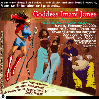 Flyer for Goddess Imani Jones showcase