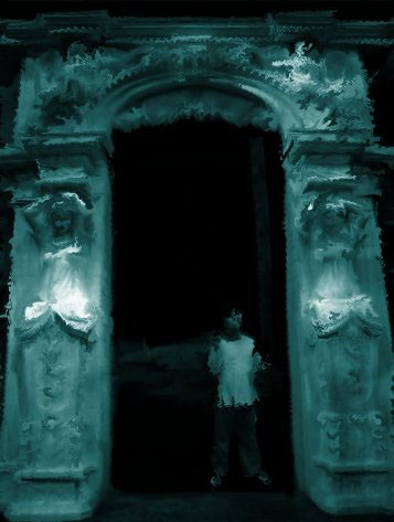 doorway with child