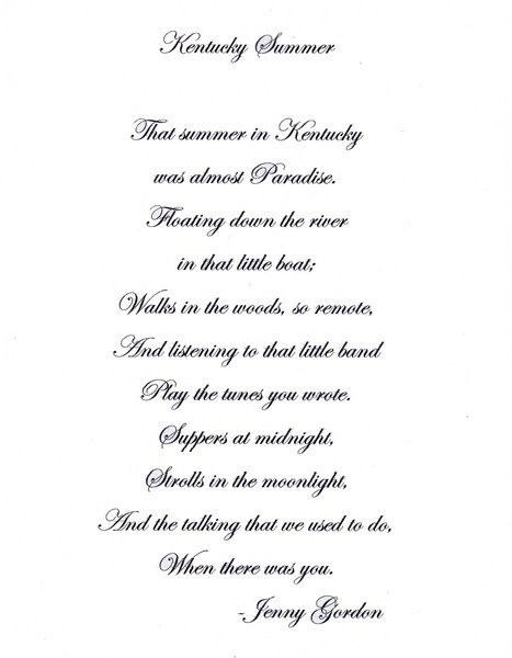 Kentucky SUMMER,  Poem