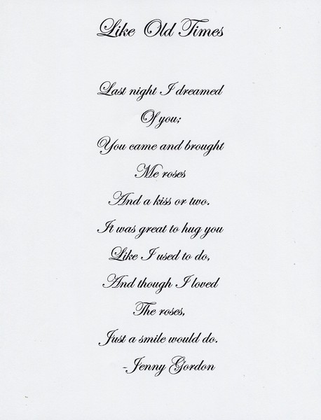Like Old Times - POEM