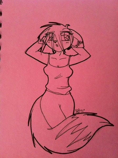 Fox Girl Thinking