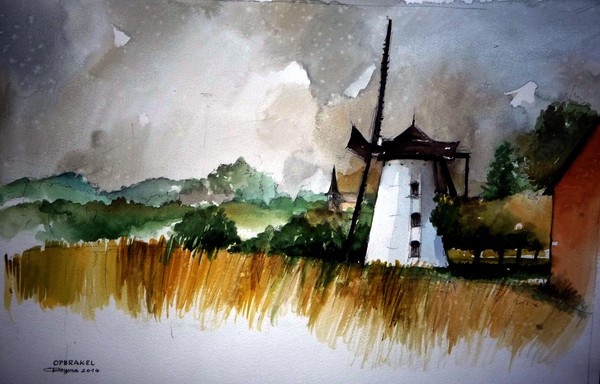 Windmill of Opbrakel (rainy day)