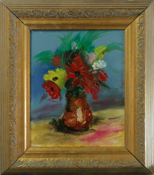 flowers in gold frame