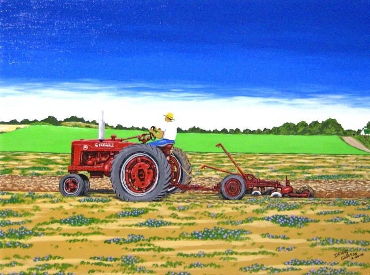 Farmall M Tractor  Plowing County Line 80 1950's